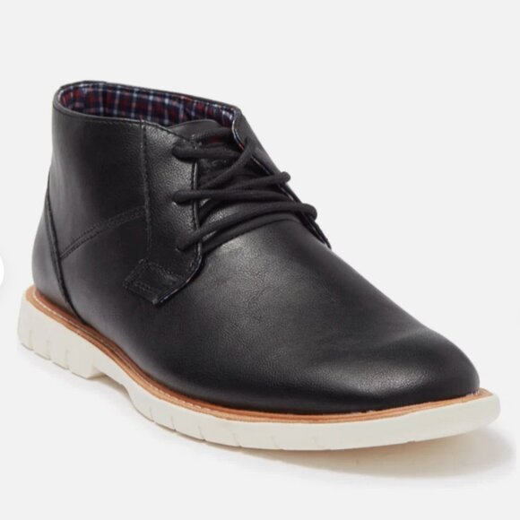 NEW BEN SHERMAN BLACK DRESS SHOES SHORT BOOTS CHUKKA BOOTS MENS  ANKLE BOOTS - Picture 2 of 6